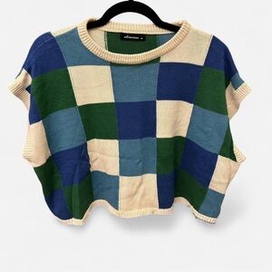 Olivaceous Checkered Sweater